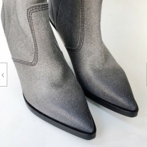 DIESEL ‘D-WEST HB' Gray Wedge Boots Size US7/EU37 DIESEL Leather - Picture 4 of 16